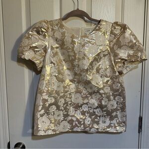 J. Crew Elegant Gold and Cream Top